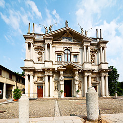 Image showing column old architecture in italy europe milan religion       and