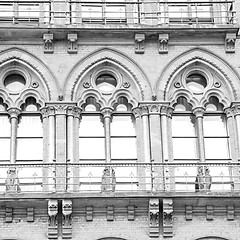 Image showing old wall architecture in london england windows and brick exteri