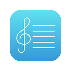 Image showing Treble clef line icon.