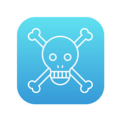 Image showing Skull and cross bones line icon.