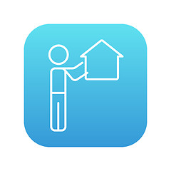 Image showing Real estate agent line icon.