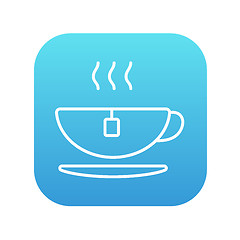 Image showing Hot tea in cup line icon.