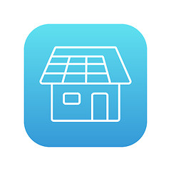 Image showing House with solar panel line icon.