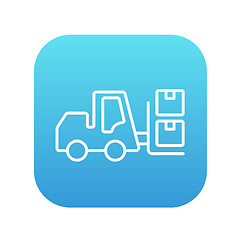 Image showing Forklift line icon.