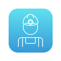 Image showing Coal miner line icon.