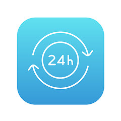 Image showing Service 24 hrs line icon.