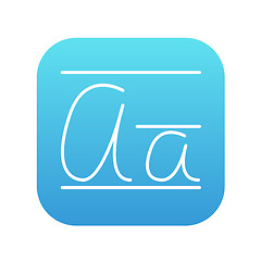 Image showing Cursive letter a line icon.