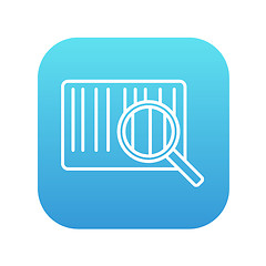 Image showing Magnifying glass and barcode line icon.