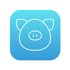 Image showing Pig head line icon.