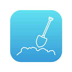 Image showing Mining shovel line icon.