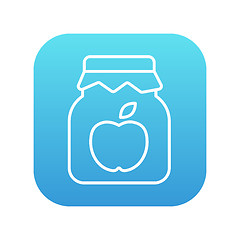 Image showing Apple jam jar line icon.