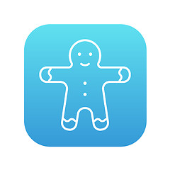 Image showing Gingerbread man line icon.