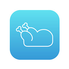 Image showing Raw chicken line icon.