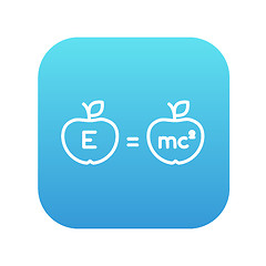 Image showing Two apples with formulae line icon.