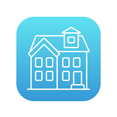 Image showing Two storey detached house line icon.