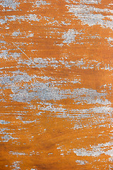 Image showing Weathered brown painted wooden board