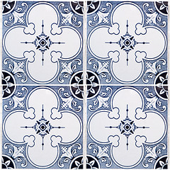 Image showing Traditional Portuguese glazed tiles