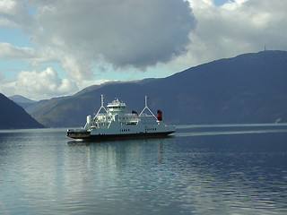 Image showing Car ferry on Sognefjord