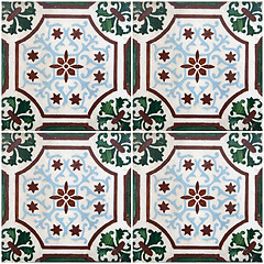 Image showing Traditional Portuguese glazed tiles