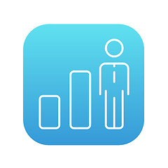 Image showing Businessman and graph line icon.