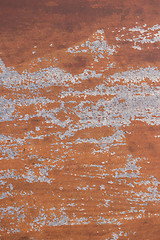 Image showing Weathered brown painted wooden board