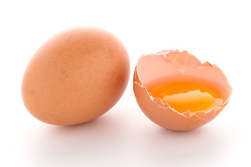 Image showing Raw eggs isolated on white
