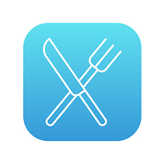 Image showing Knife and fork line icon.