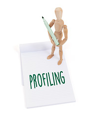 Image showing Wooden mannequin writing - Profiling