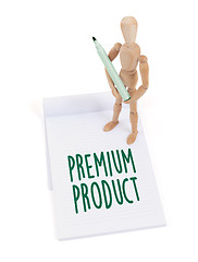 Image showing Wooden mannequin writing - Premium product