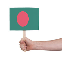 Image showing Hand holding small card - Flag of Bangladesh