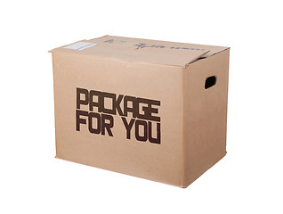 Image showing Closed cardboard box, isolated