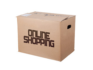 Image showing Closed cardboard box, isolated