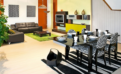 Image showing Dinning and living