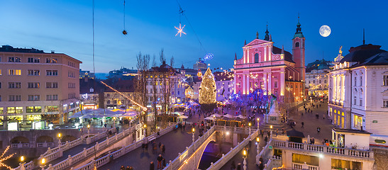 Image showing Ljubljana in  Christmas time, Slovenia.