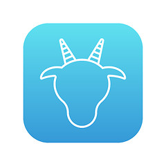 Image showing Cow head line icon.