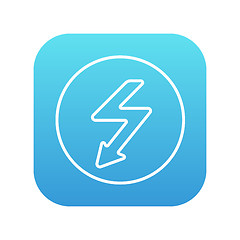 Image showing Lightning arrow downward line icon.