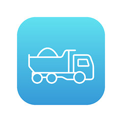 Image showing Dump truck line icon.