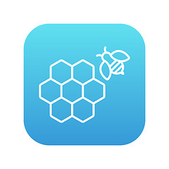 Image showing Honeycomb and bee line icon.