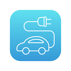 Image showing Electric car line icon.