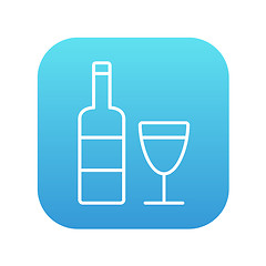 Image showing Bottle of wine line icon.