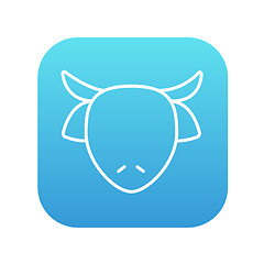 Image showing Cow head line icon.