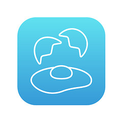 Image showing Broken egg and shells line icon.