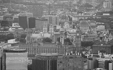 Image showing Black and white Aerial view of London