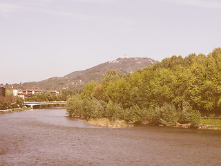 Image showing Retro looking Turin hills