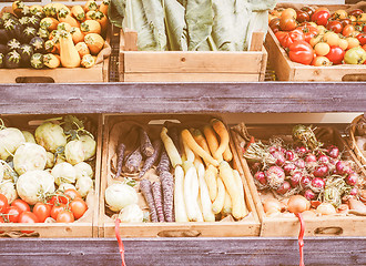 Image showing Retro looking Vegetables store