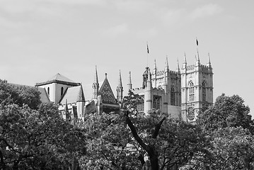 Image showing Black and white Westminster Abbey in London