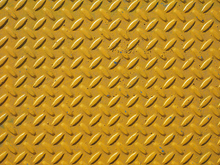 Image showing Yellow steel diamond plate background