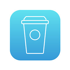 Image showing Disposable cup line icon.