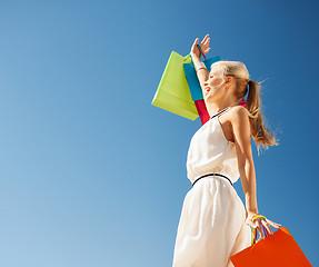 Image showing woman with shopping bags