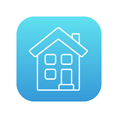 Image showing Two storey detached house line icon.